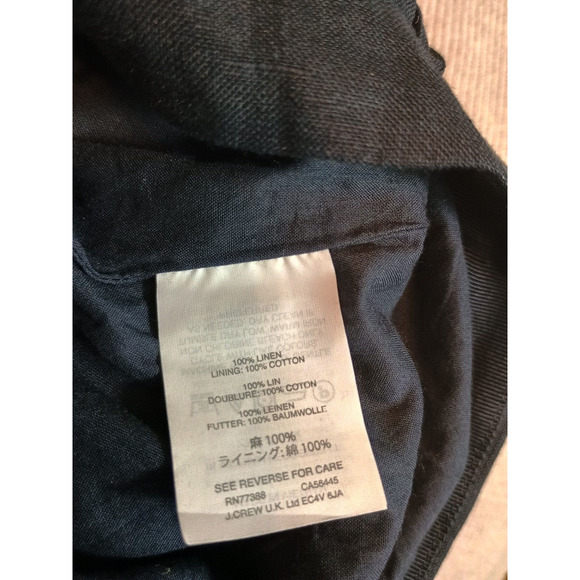 J Crew Skirt Womens 10P Black Linen Faux Half Wrap Ruffle Coastal Whimsy Goth - Picture 6 of 7